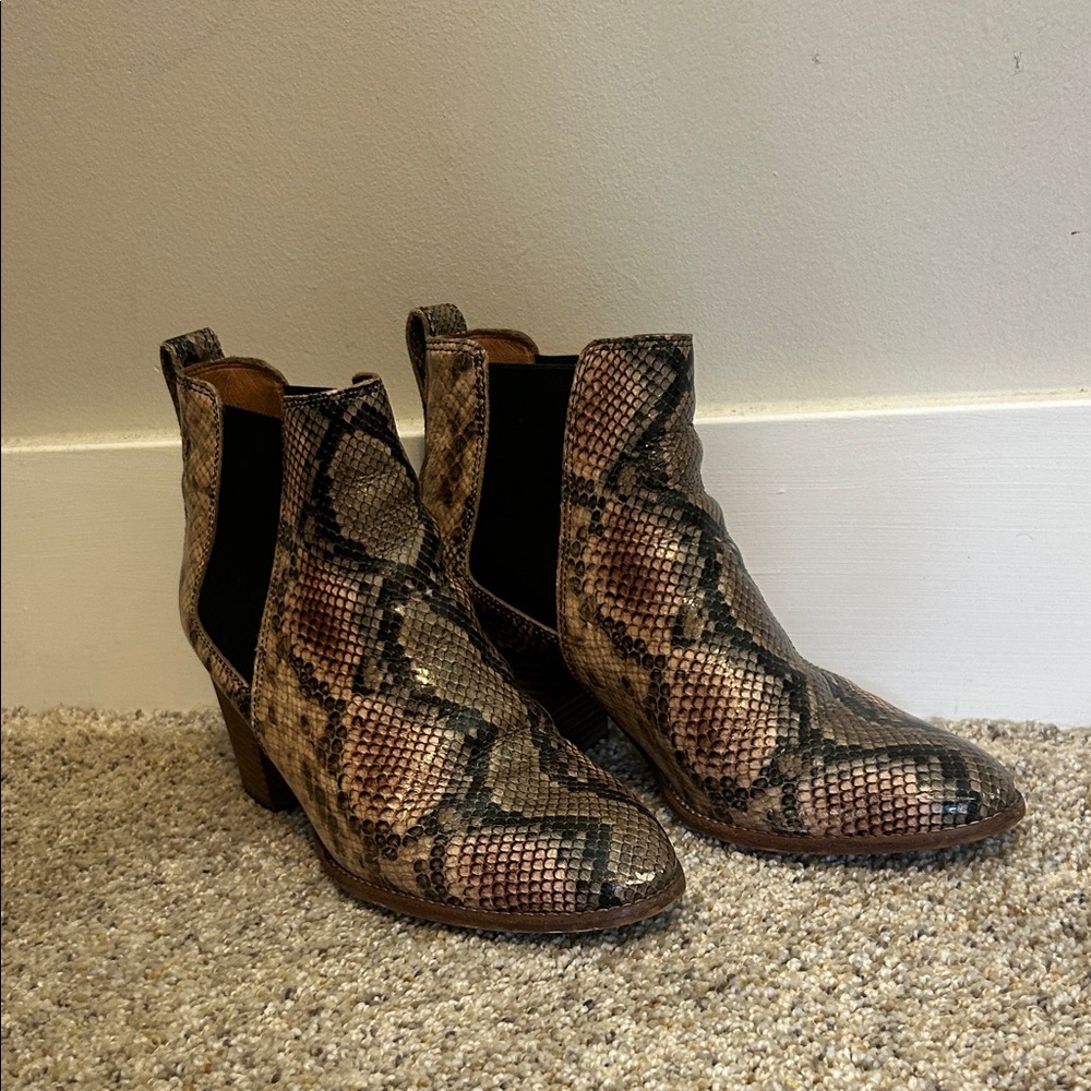 Madewell Snake Print Ankle Boots